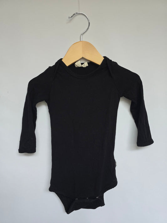 Kyte Black Long Sleeve Onesie • 6-12 months