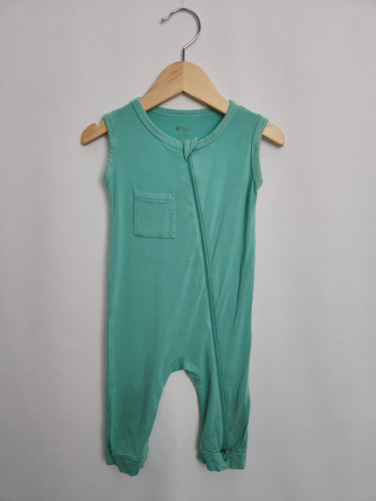 Kyte Teal Tank Romper • 12-18 months