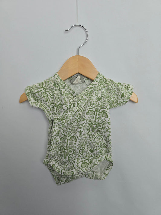 Kate Quinn Green Paisley Cross Body Onesie • 0-3 months
