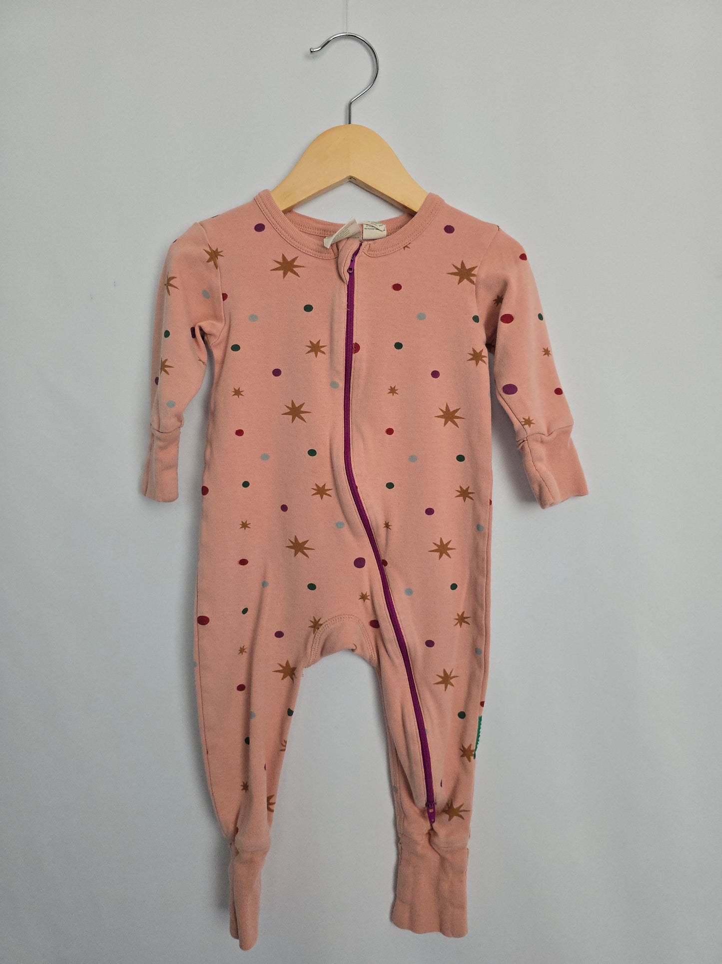 Parade Pink Twinkle Stars Zipper Sleeper • 6-12 months