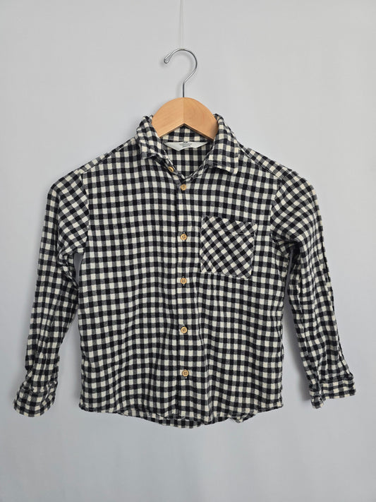 H&M Checkered Button Up Shirt • 6-8 years