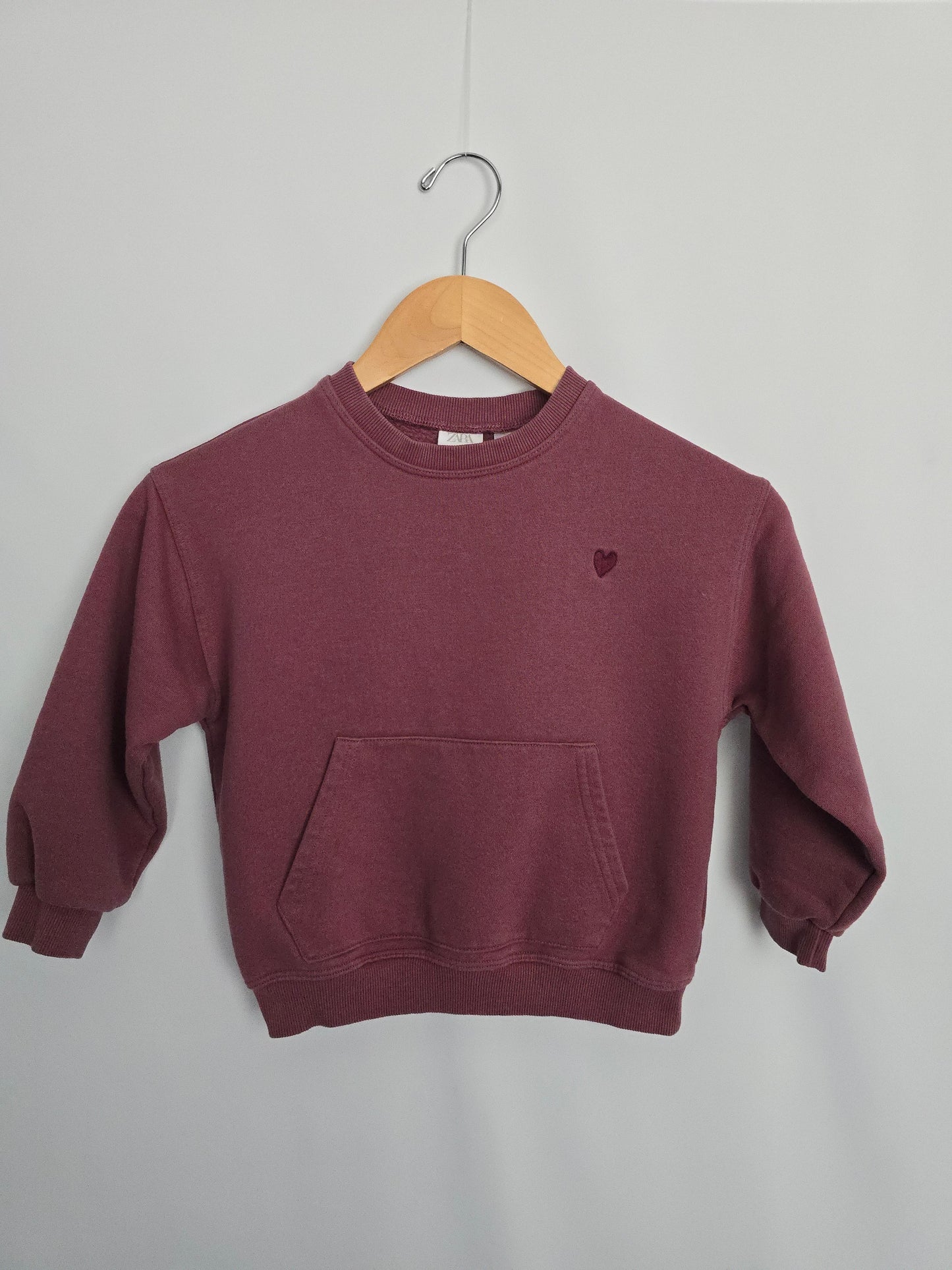 Zara Plum Kangaroo Pocket Crewneck • 6 years