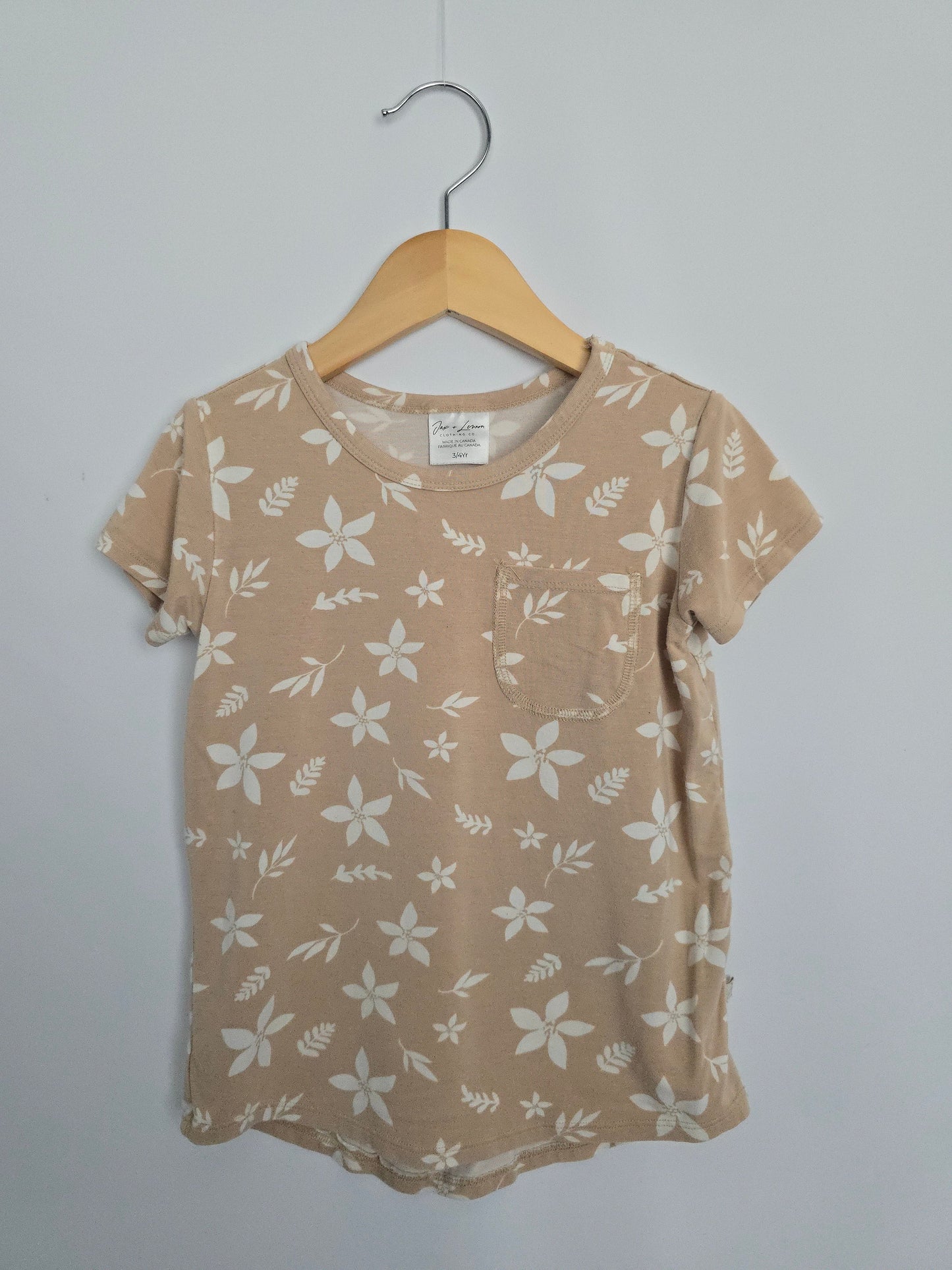 Jax & Lennon Flora Pocket T-shirt • 3-4 years