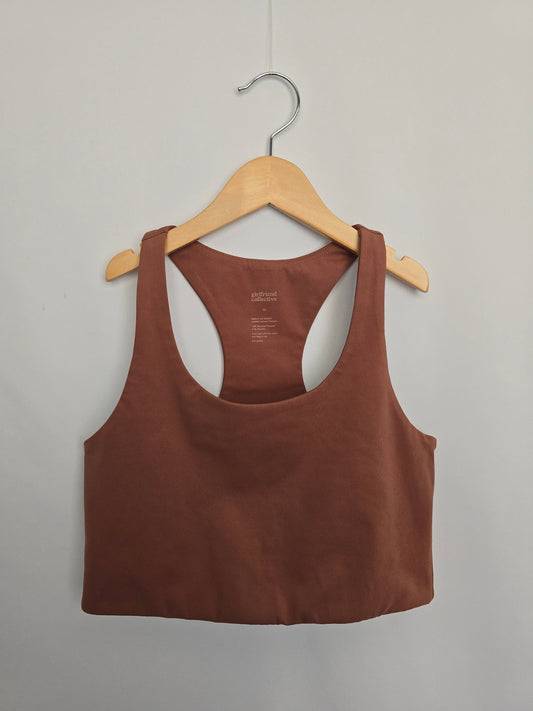 Girlfriend Collective Chestnut Paloma Essential Bra • Medium