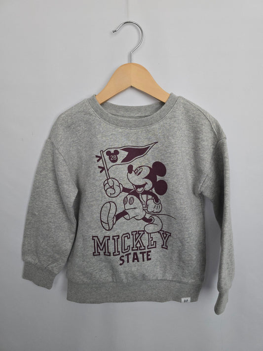 NEW Gap Mickey Mouse Grey Crew • 4 years