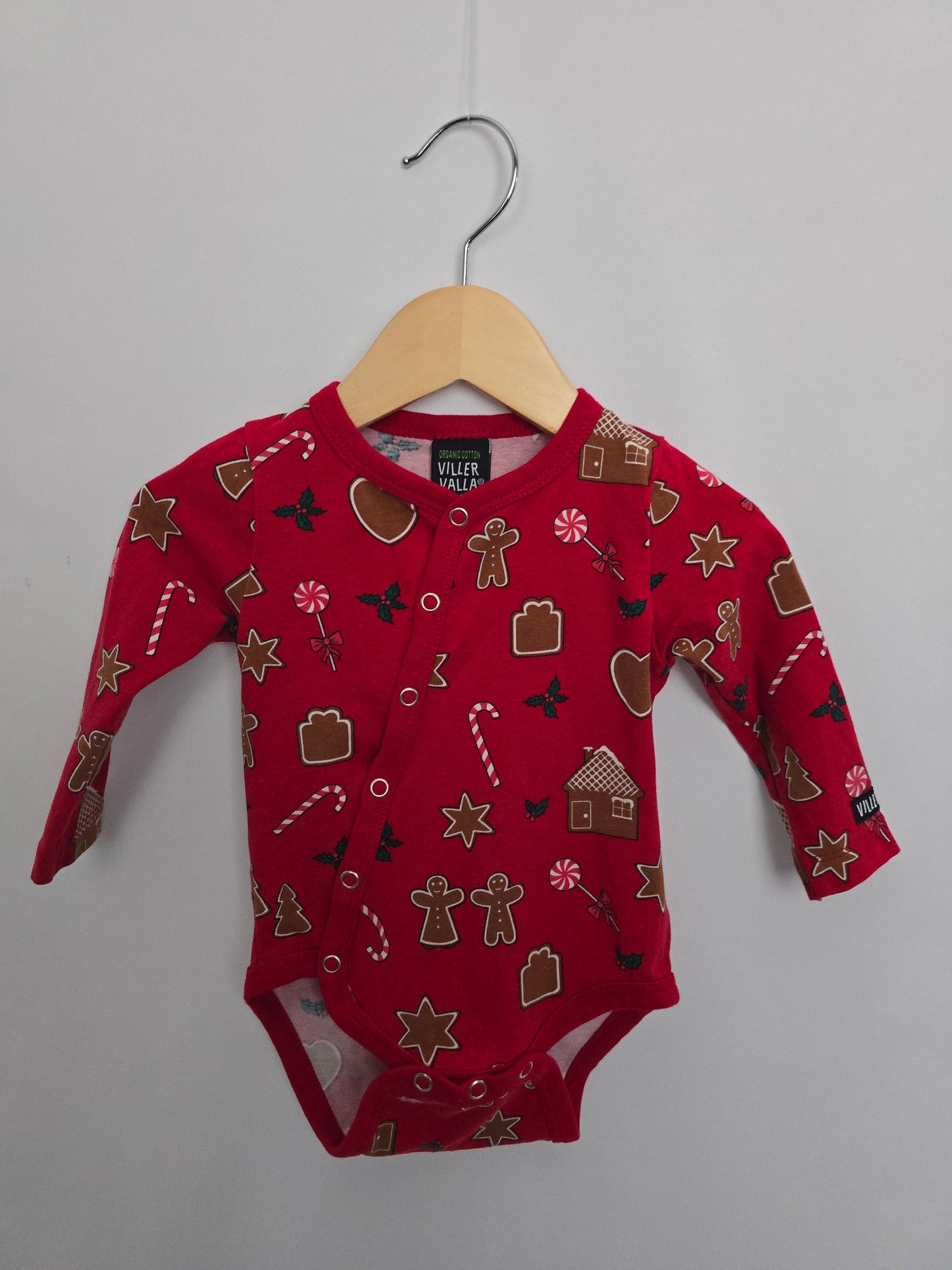 Villar Valla Organic Cotton Holiday Layette Bodysuit • 3-6 months