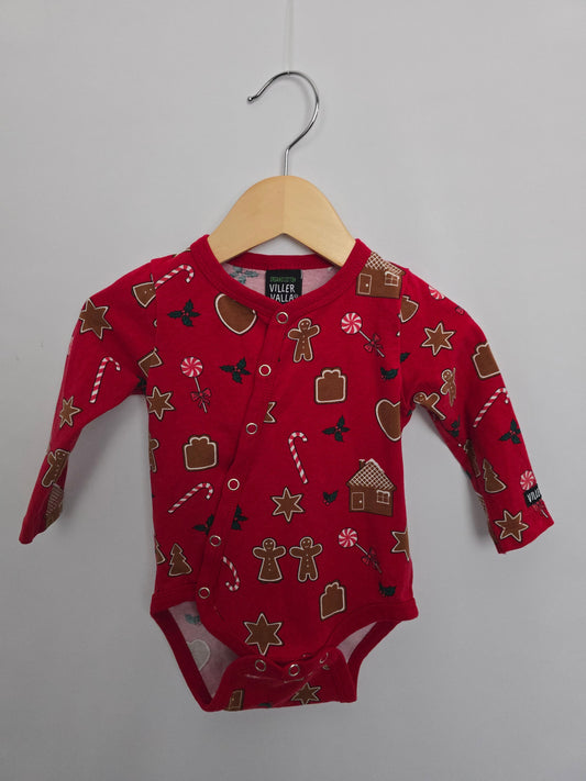 Villar Valla Organic Cotton Holiday Layette Bodysuit • 3-6 months