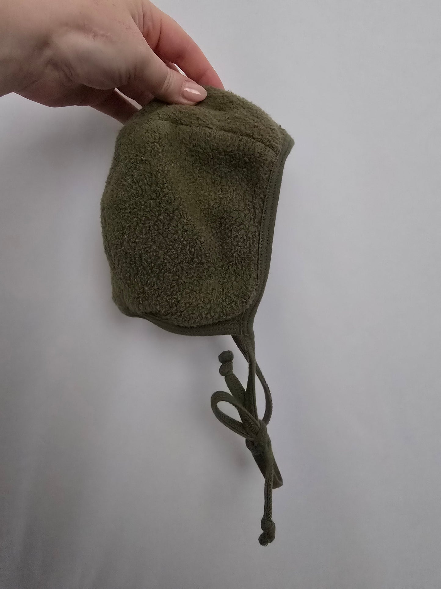 Briar Olive Fleece Bonnet • 6-12 months