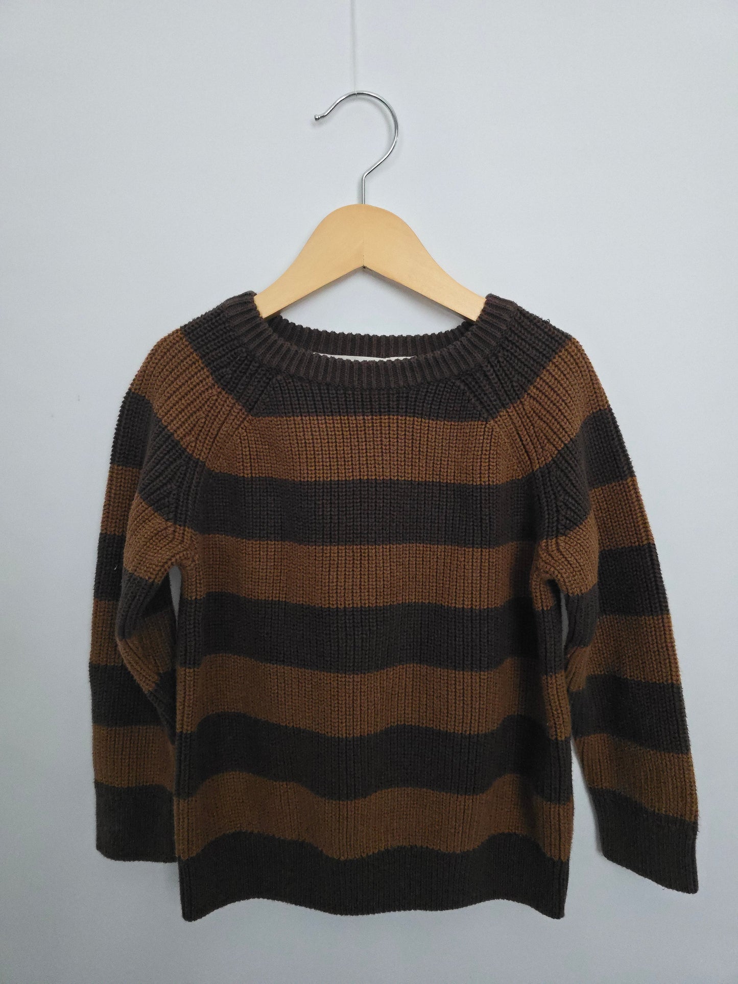 H&M Brown Stripe Knit Sweater • 4-6 years
