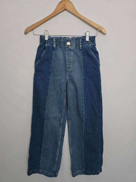 H&M Two-Tone Wide Leg Jeans • 7-8 years