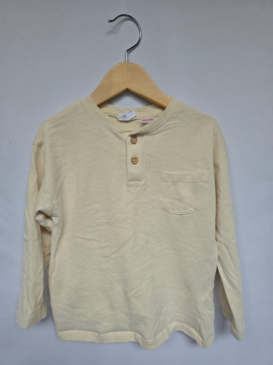 Zara Ivory Long Sleeve Top • 4-5 years