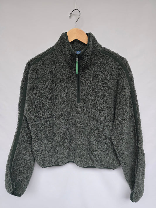 Old Navy Grey Sherpa 1/2 Zip Pullover • X-Small