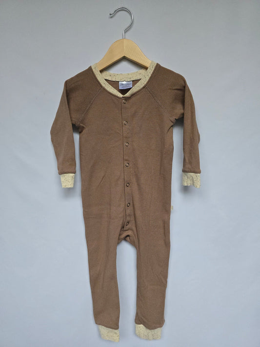 Jax & Lennon Mocha Ribbed Lounge Suit • 18-24 months
