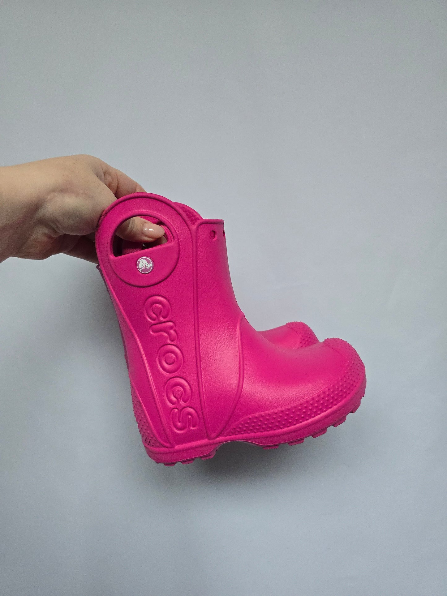 NEW Crocs Pink Handle Rain Boots • 8C