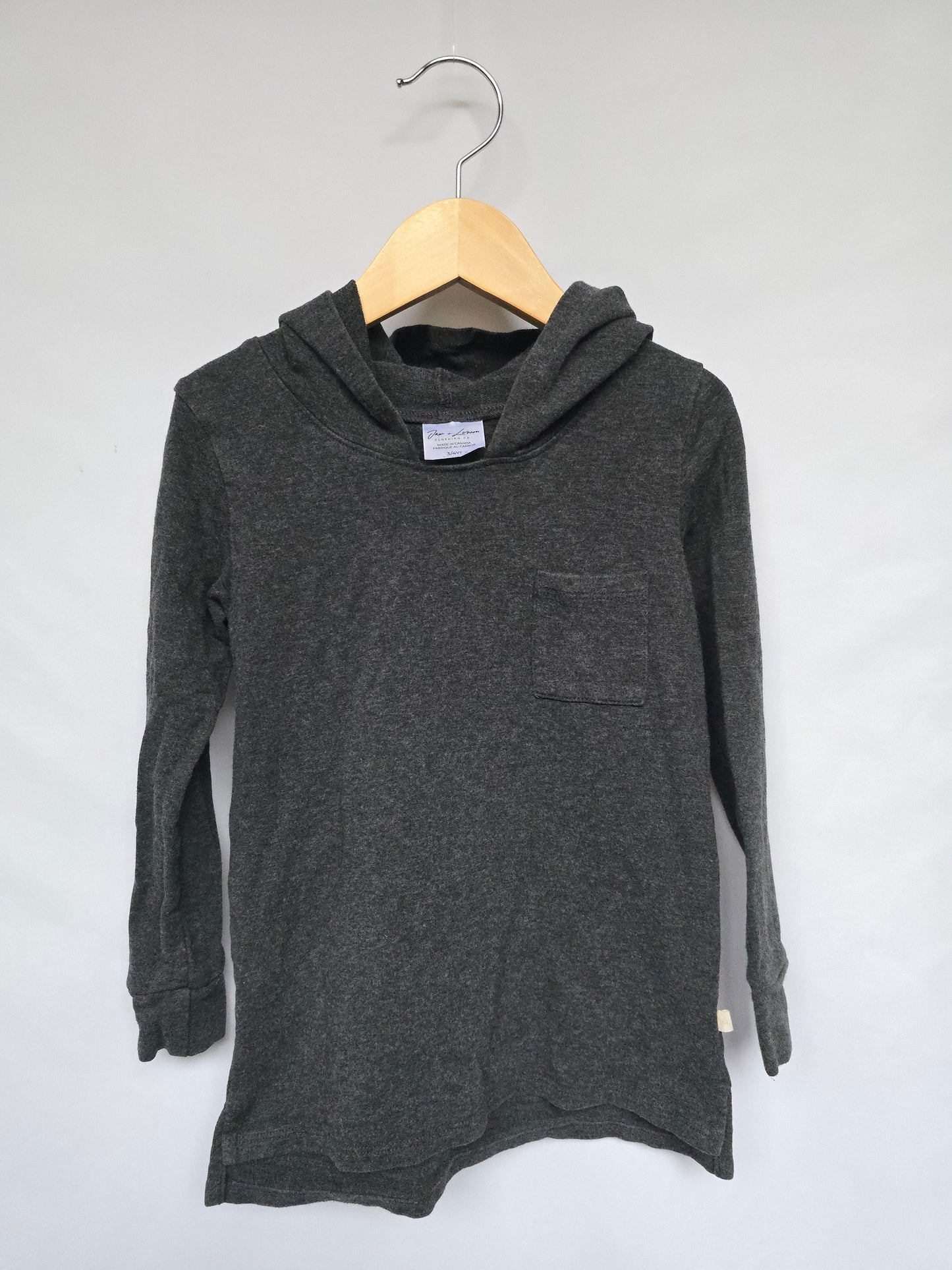 Jax & Lennon Charcoal Terry Hoodie • 3-4 years