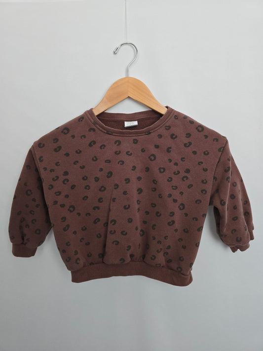 Zara Brown Cheetah Crew • 4-5 years