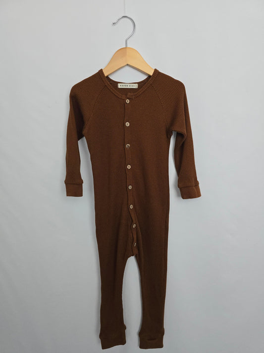 Haven Kids Rust Thermal Romper • 18-24 months