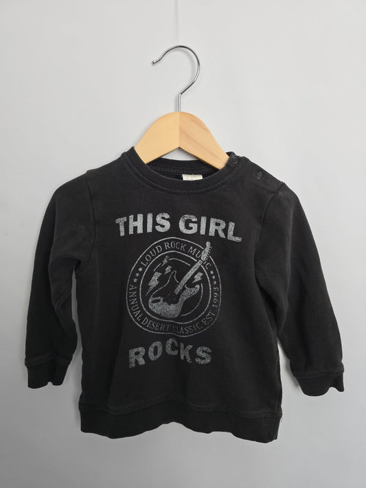 H&M This Girl Rocks Crewneck • 12-18 months