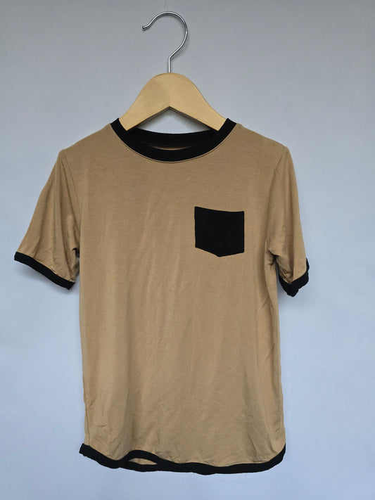 Jettson Cole Black/Tan Bamboo Pocket Tee • 5T