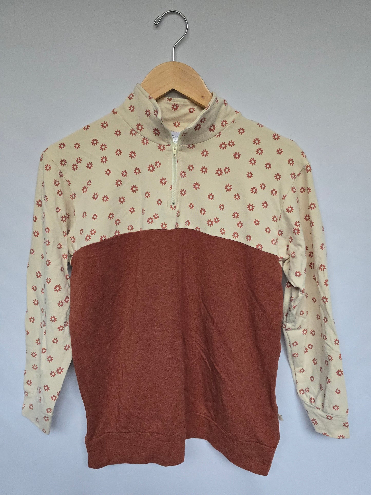 Jax & Lennon Daisies 1/4 Zip Crew • Youth Large 10-11 years