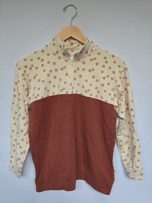 Jax & Lennon Daisies 1/4 Zip Crew • Youth Large 10-11 years