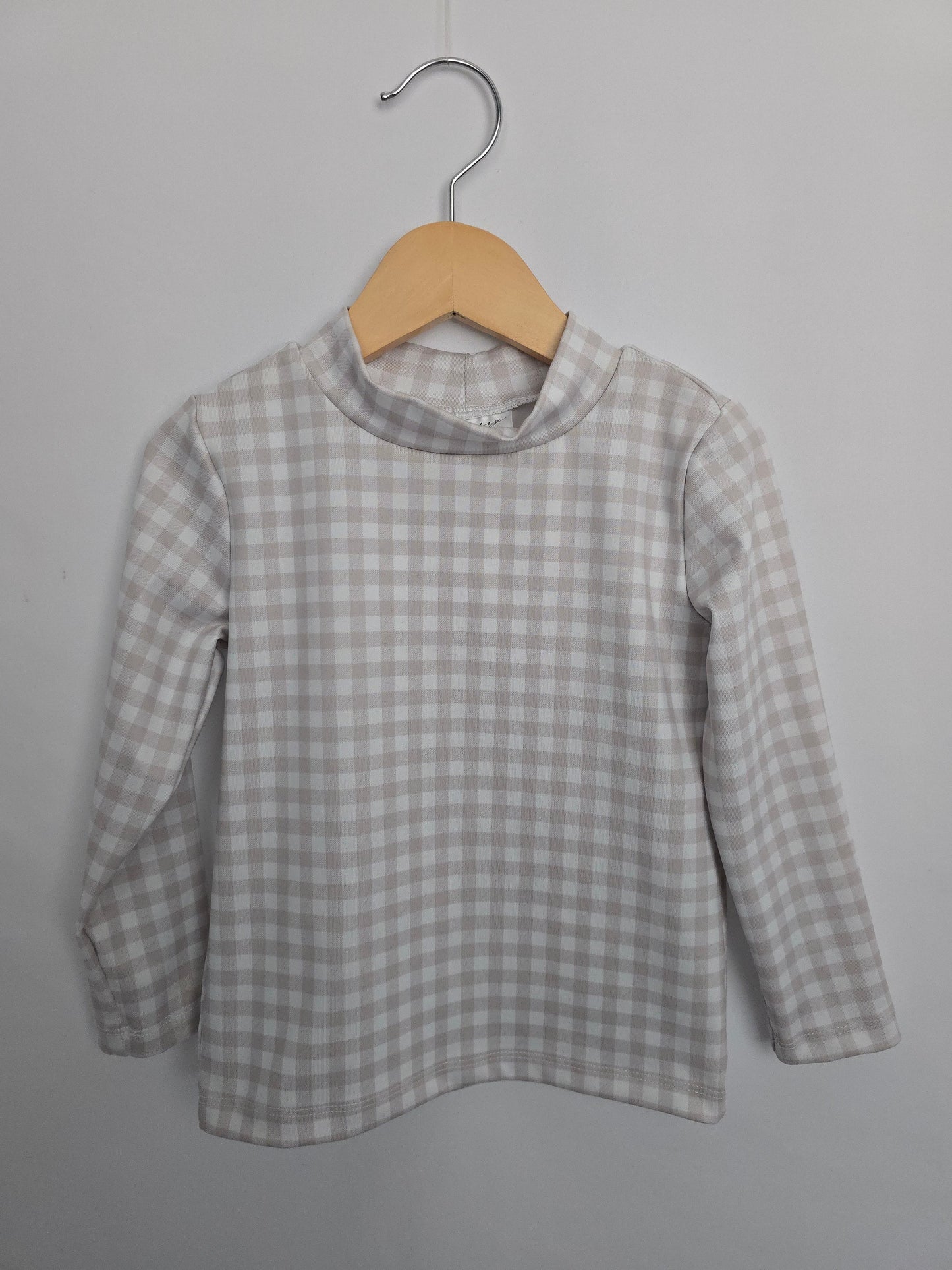 Imagine Perry Beige Gingham Rashguard • 3-4 years