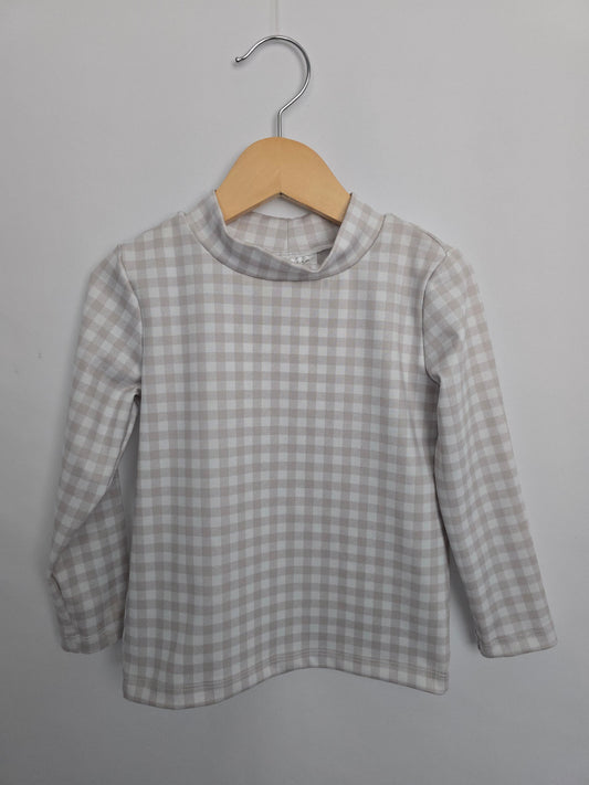 Imagine Perry Beige Gingham Rashguard • 3-4 years
