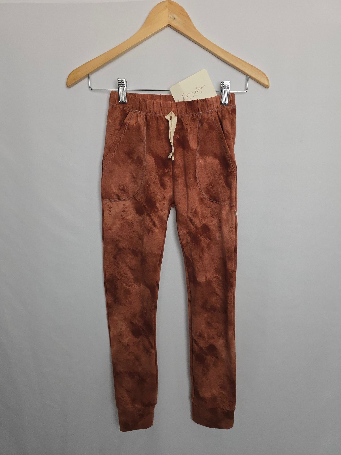 NEW Jax & Lennon Terraccotta Stonewash Lounge Pants • Youth Medium 8-9 years