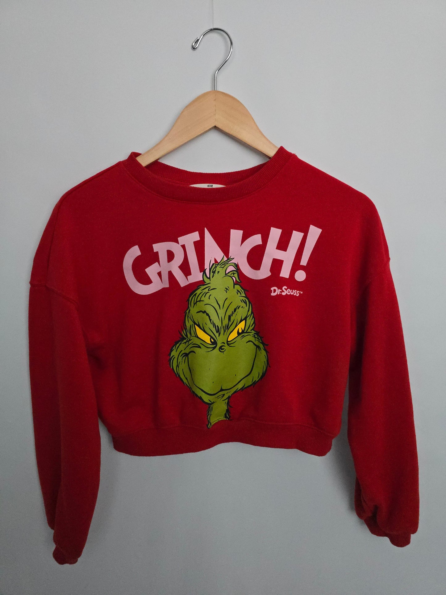 H&M Grinch Cropped Sweatshirt • 10-12 years