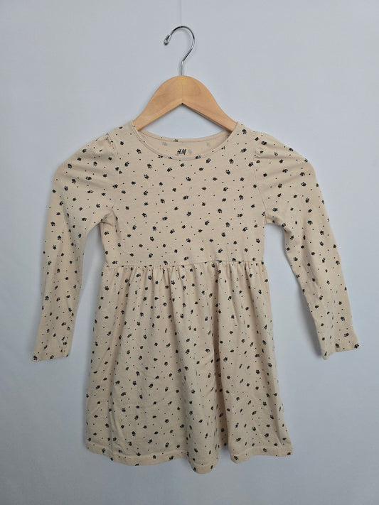 H&M Ivory Floral Dress • 6-8 years