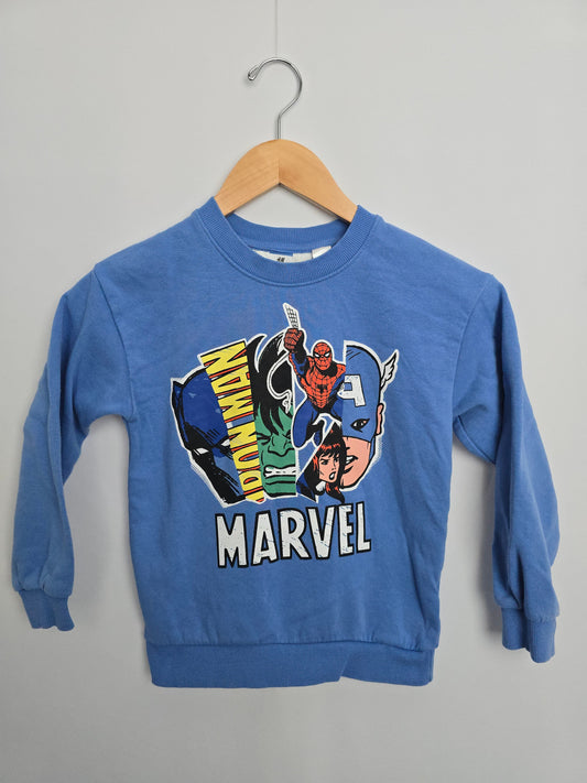 H&M Blue Marvel Sweatshirt • 6-8 years