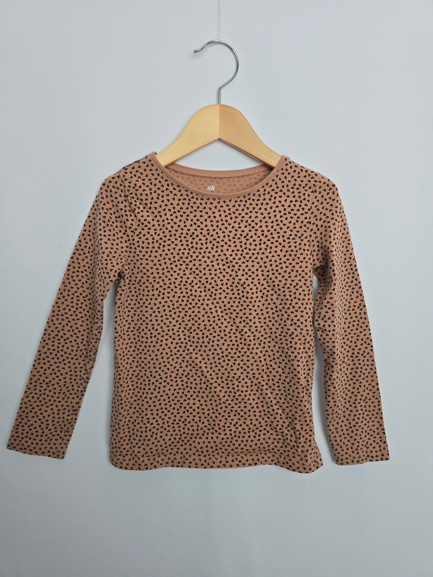 H&M Hearts Long Sleeve Shirt • 4-6 years