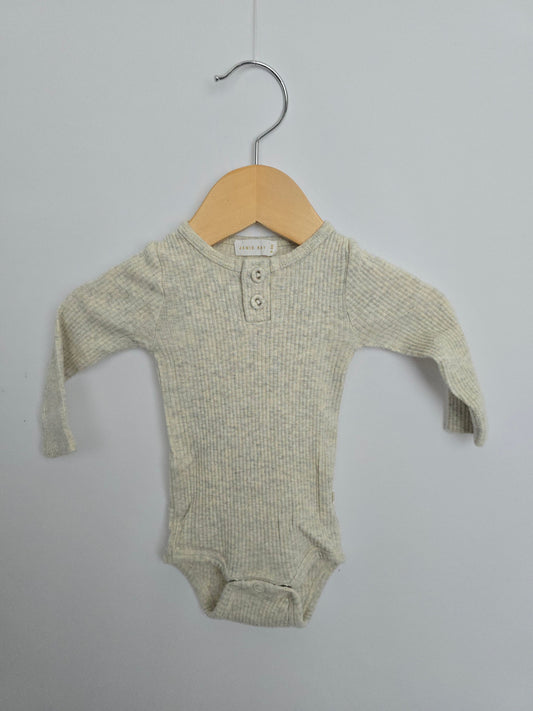 Jamie Kay Oat Ribbed Bodysuit • 0-3 months