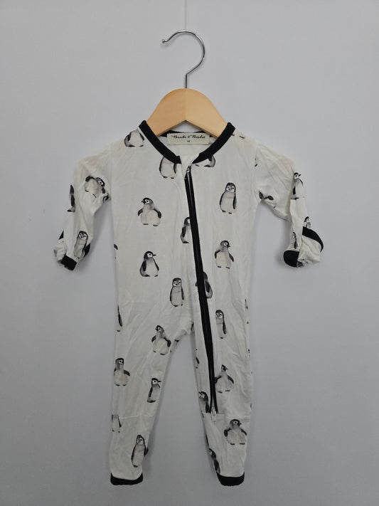 Bambi & Birdie Penguin Zip Romper • Newborn