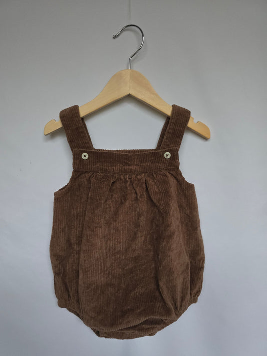 Kate Quinn Chocolate Cord Bubble Romper • 2T