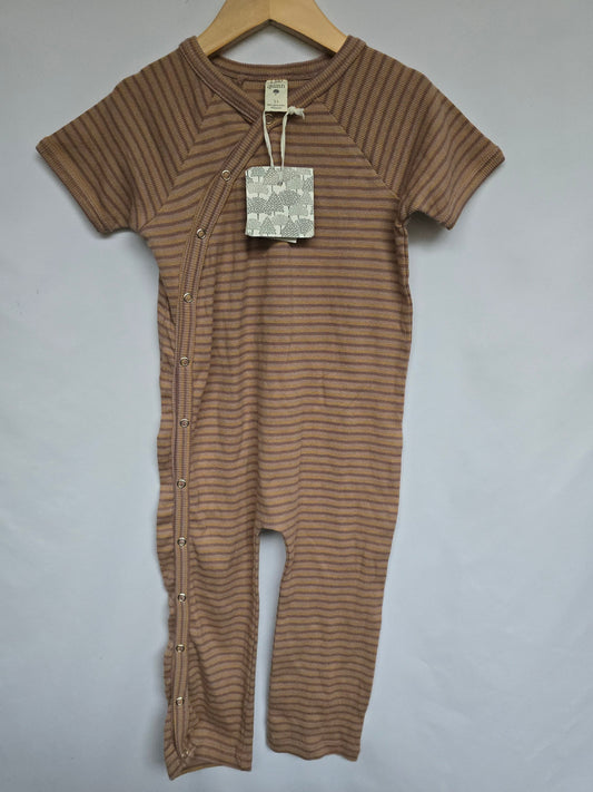 NEW Kate Quinn Organic Cotton Ribbed Snap Romper • 2T