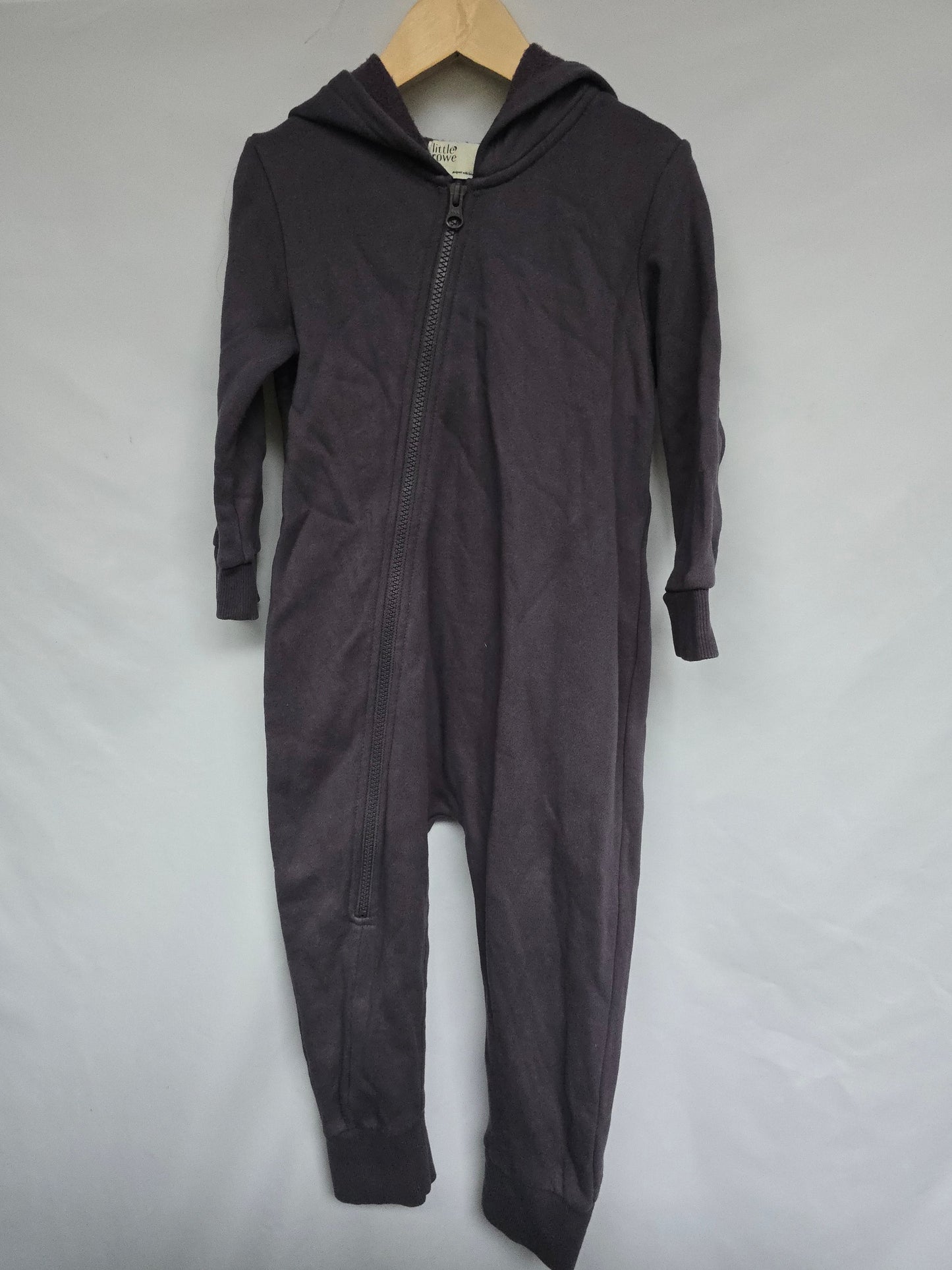 Little Rowe Purple/Slate Hooded Romper • 3T