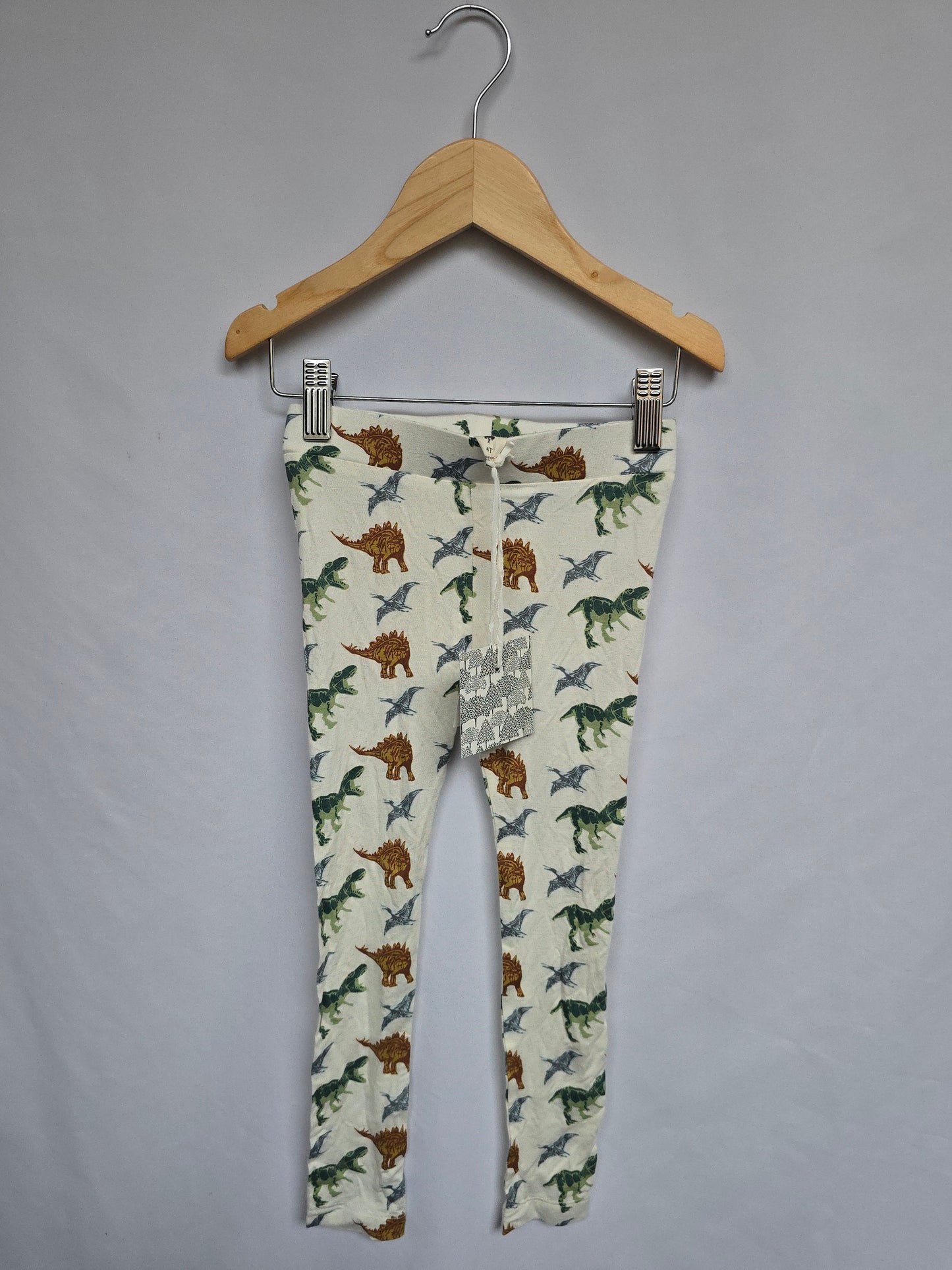 NEW Kate Quinn Bamboo Dinosaur Leggings • 2T