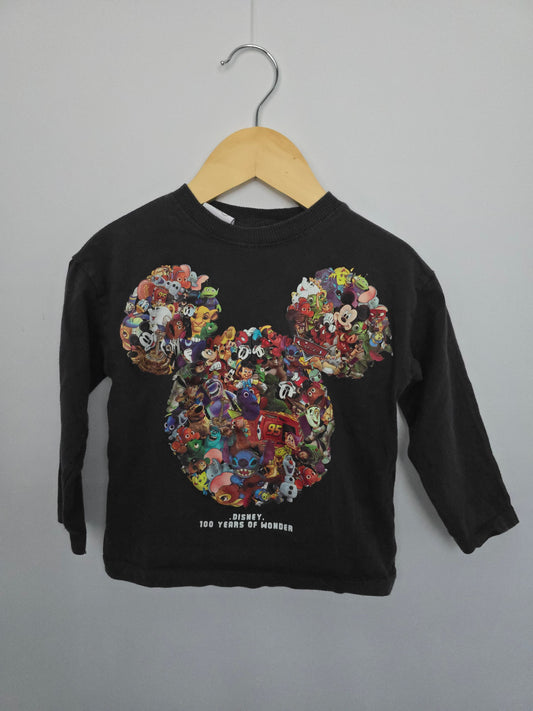 Zara Disney 100 Long Sleeve Graphic Tee • 18-24 months