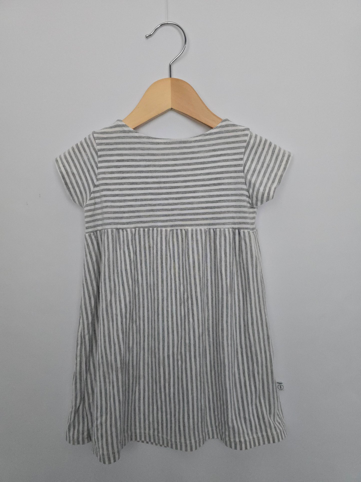 Tiny Button Apparel Grey Strip Peplum • 4-5 years