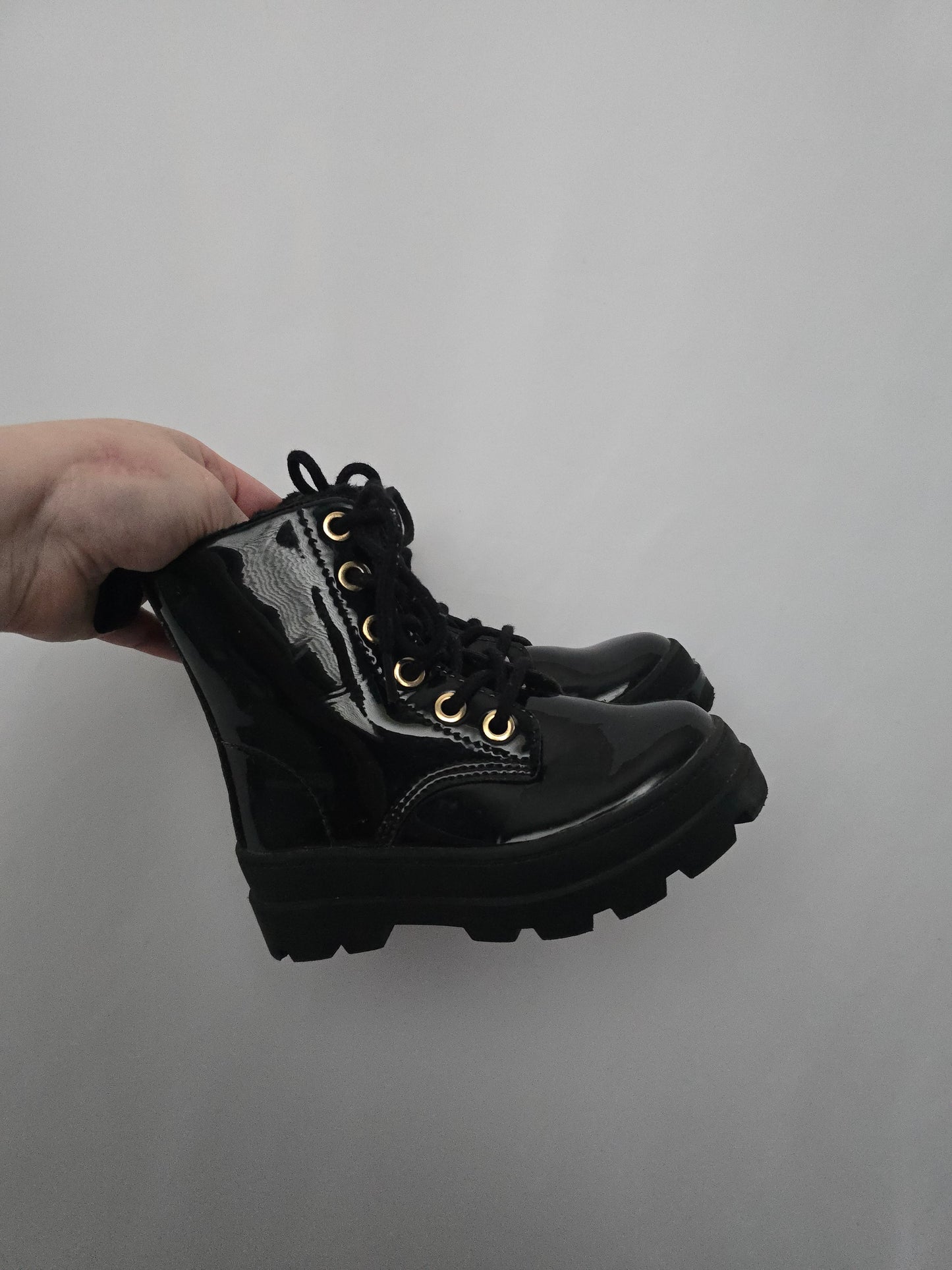 H&M Shiny Combat Boots • 8.5C