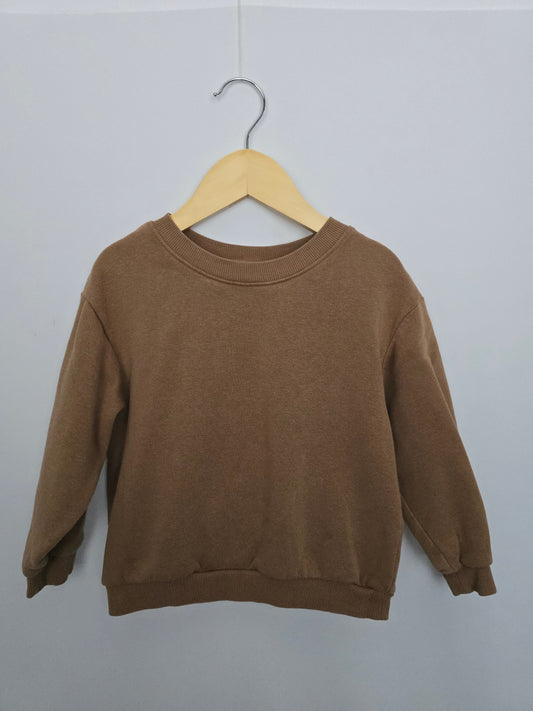 H&M Brown Oversize Crewneck • 2-4 years