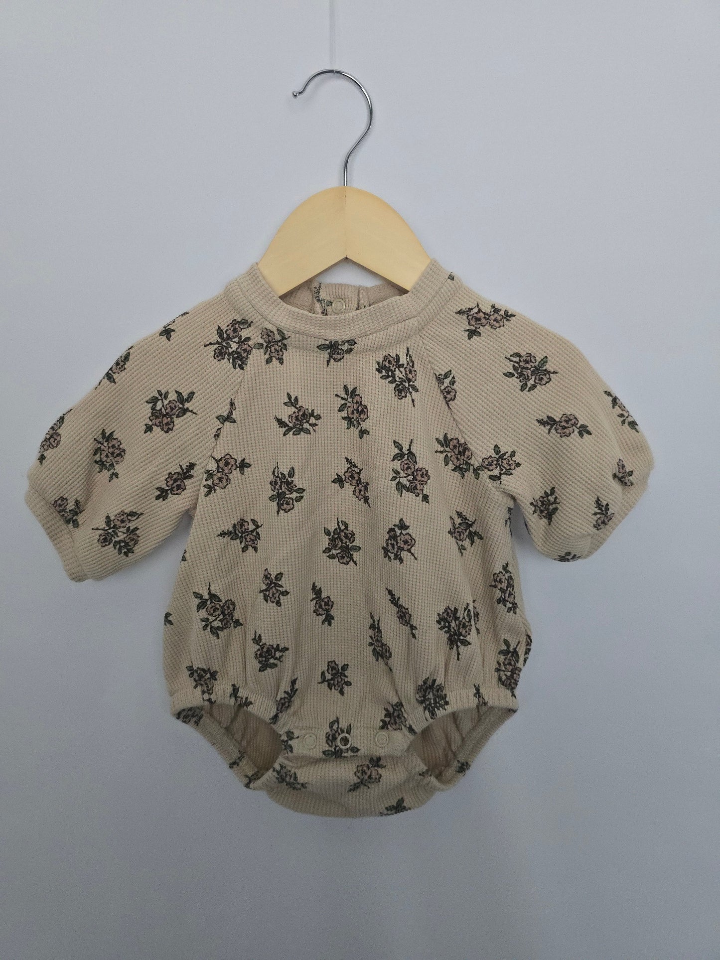 Makemake Organics Floral Bubble Romper • 0-3 months