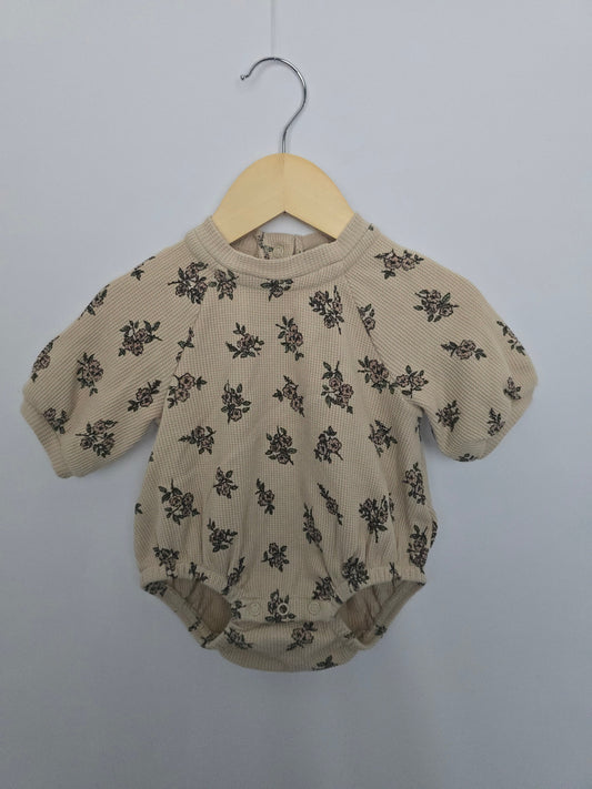Makemake Organics Floral Bubble Romper • 0-3 months