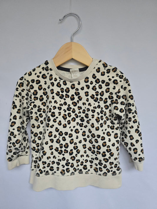 H&M Leopard Crewneck • 18-24 months