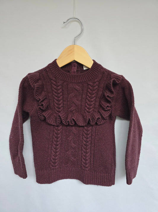 PLAY H&M Plum Knit Sweater • 18-24 months