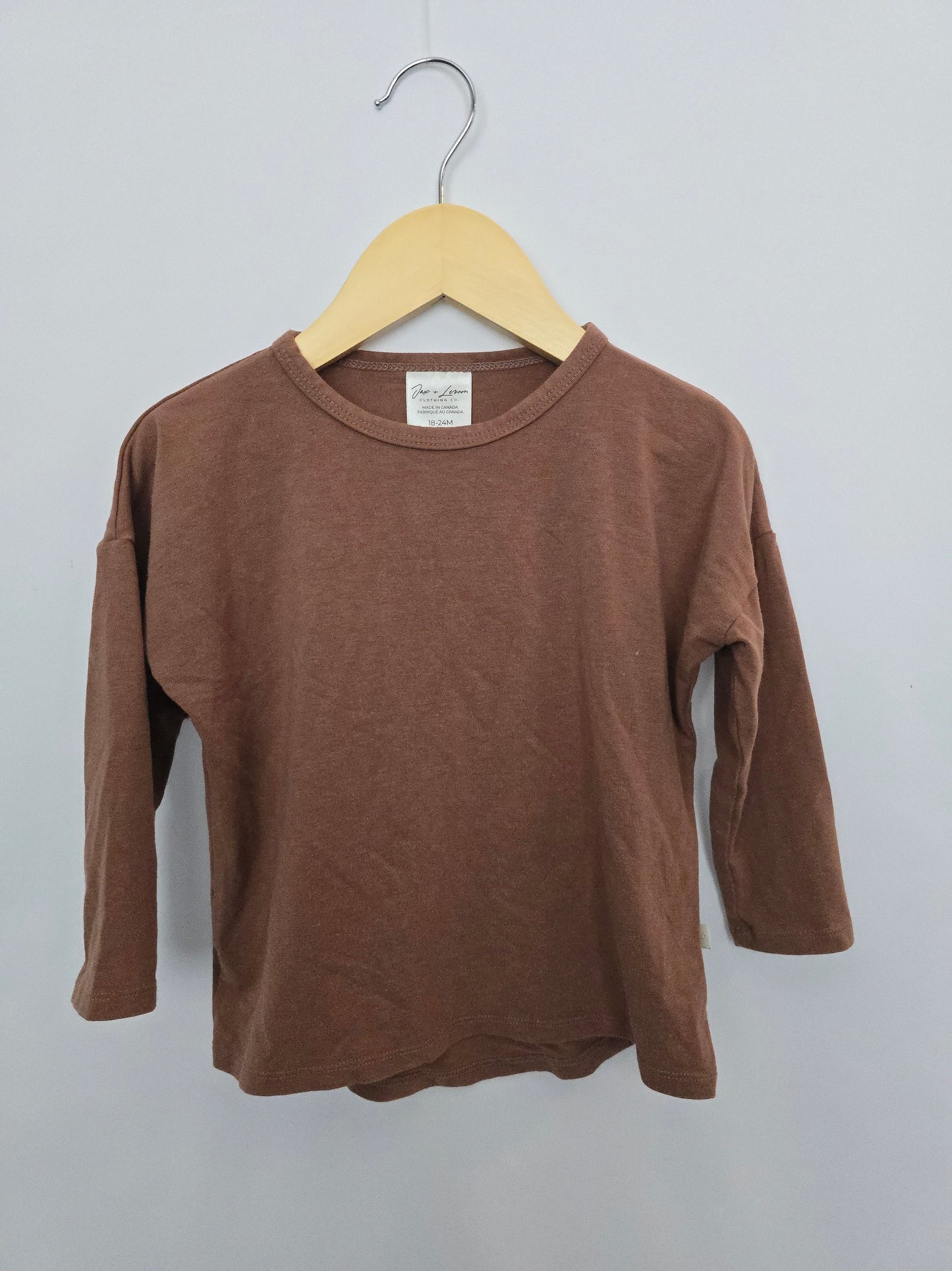 Jax & Lennon Raw Umber Drop Sleeve Top • 18-24 months