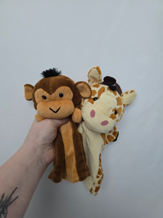 Melissa & Doug Monkey & Giraffe Hand Puppets