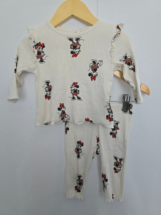 H&M Minnie Mouse Ribbed Set • 4-6 months