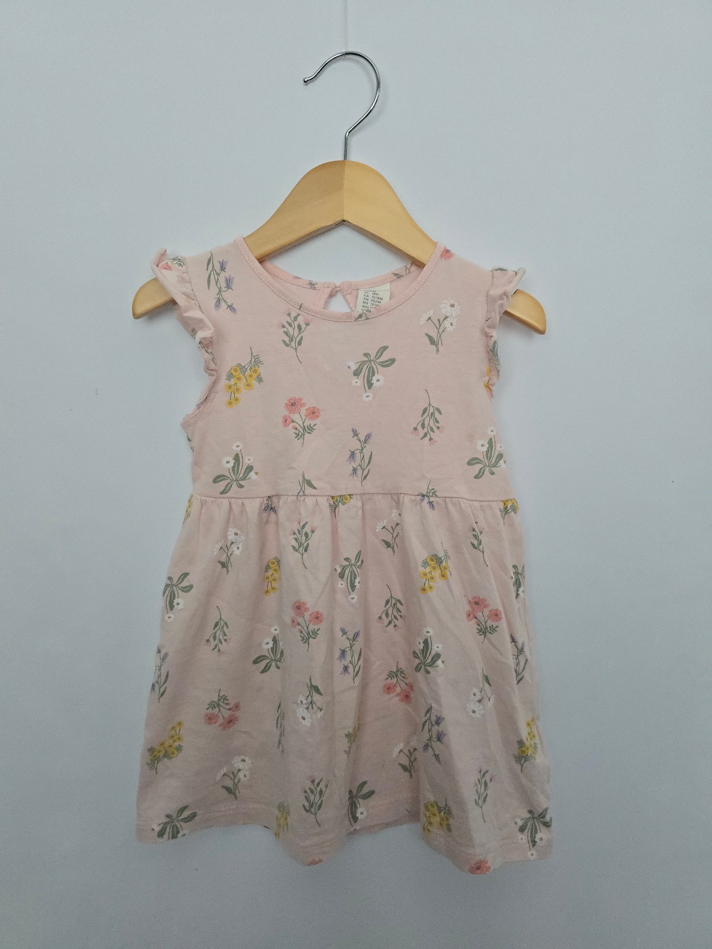 H&M Blush Floral Cotton Dress • 12-18 months